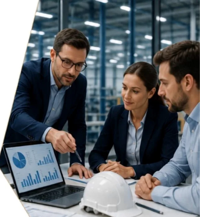 Equipo de GB Consultores analizando información técnica y de gestión